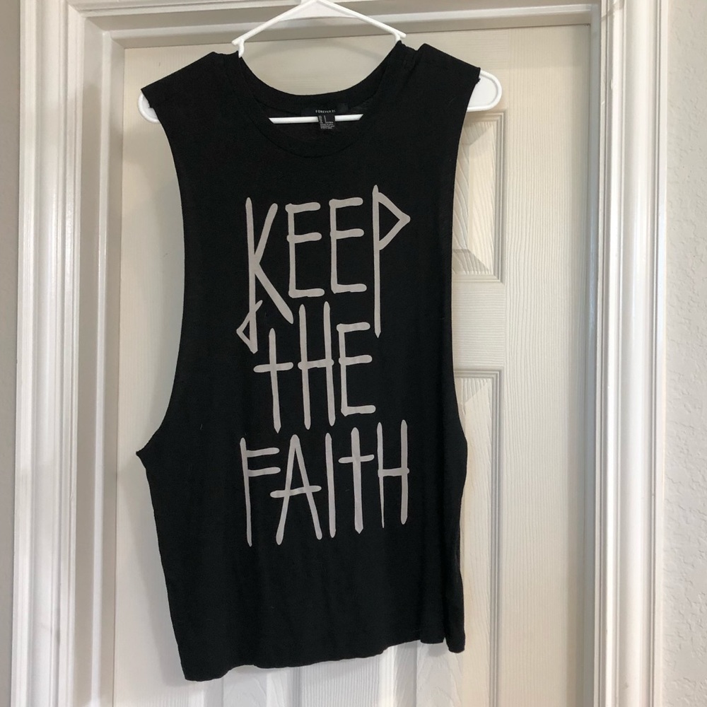 Black Keep the faith tank top